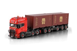 Scania R6 Topline 6x2 z 5-osiową naczepą podkontenerową ,  WSI Models, skala 1/50 (1)