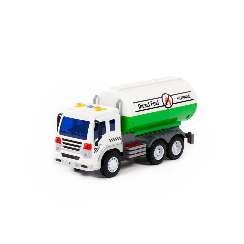 Ciężarówka cysterna zielona, długość 32 cm